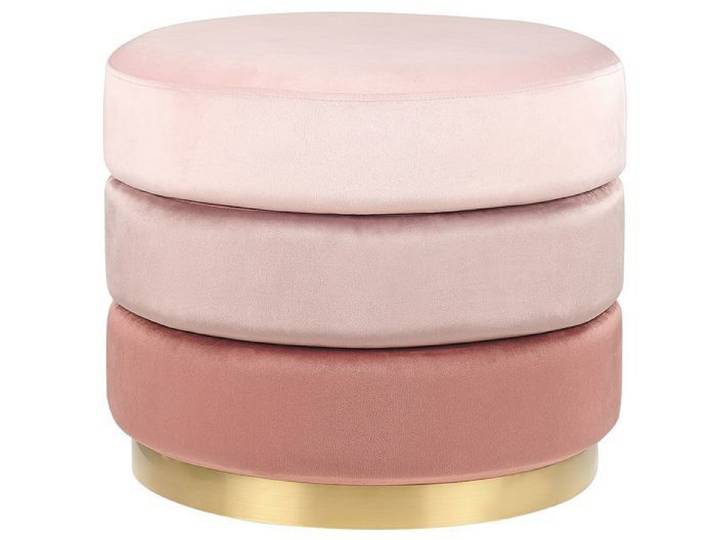 Pouf en velours rose LOUIN