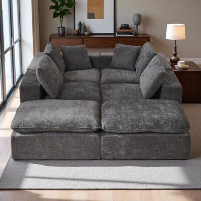 Chenille Modern Cloud Sectional Sofa with Freely Combinable Design