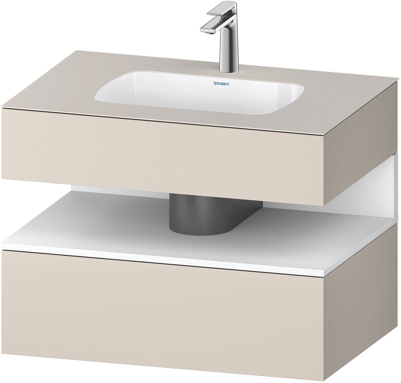 Duravit Collection One Einbauwaschtisch mit Konsolenwaschtischunterbau 80 x 60 cm, 1 Auszug
