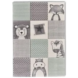 Kinderteppich Kids 80 x 150 cm Polypropylen Grün / Grau