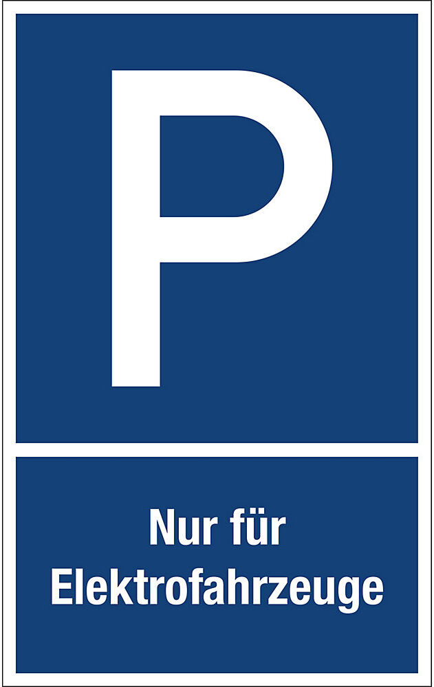 kaiserkraft Parkplatzkennzeichen, Kunststoff, P / Nur für Elektrofahrzeuge, LxH 250 x 400 mm