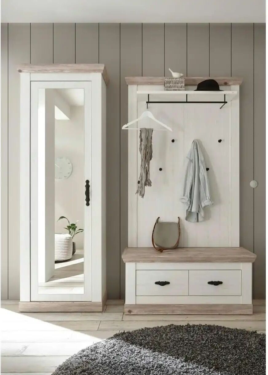 Höffner Garderobe  Roble ¦ weiß ¦ Maße (cm): B: 190 H: 201