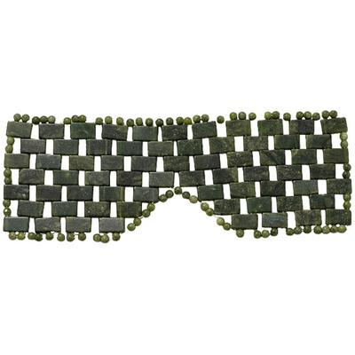 Augenbinde FIRETTI "Steinbrille Augenmaske Edelstein Beauty Entspannung, SUM/9433", grün, Augenbinden, Material-Mix, mit echter grüner Jade auch Xiuyan Jade genannt