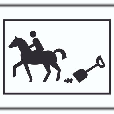 HB-Druck Bitte abäppeln Symbol Schild Pferde Reitplatz A2 (420x594mm)