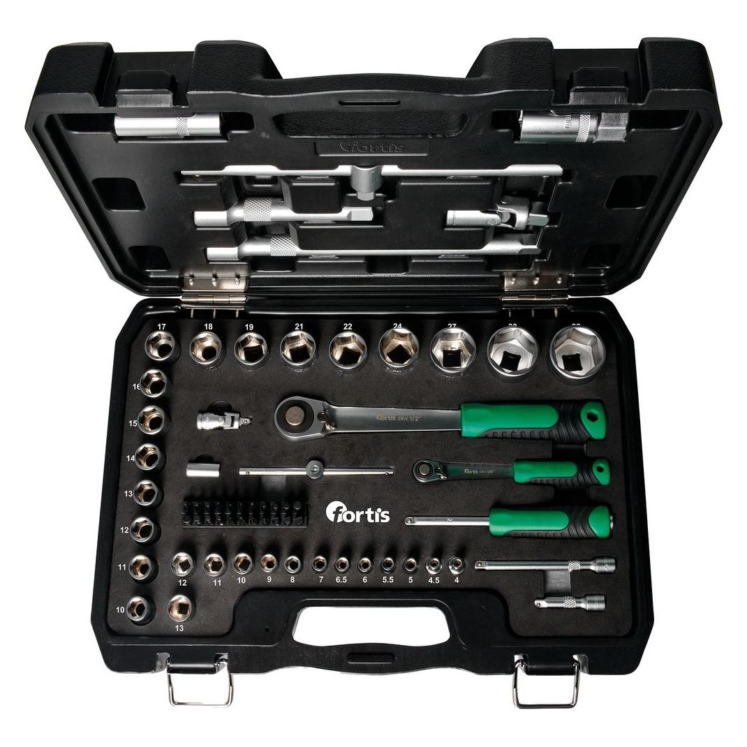 Fortis Steckschlüssel-Garnitur 1/4"+1/2" 65-teilig (4063726033383)