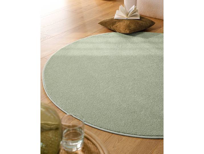 Teppich ESPRIT Vegas - ESPRIT Kollektion , licht grün, H:15mm Ø:120cm, Polypropylen, Teppiche, Teppich, Kurzflor, uni, gewebt, pflegeleicht, formstabil, für Fußbodenheizung