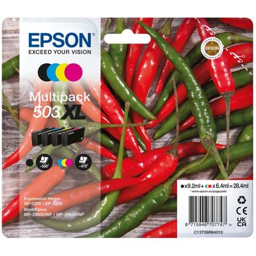 EPSON XP5200 TINTE (4) CMYK 503XL 1x550S blk + 3x470S cmy