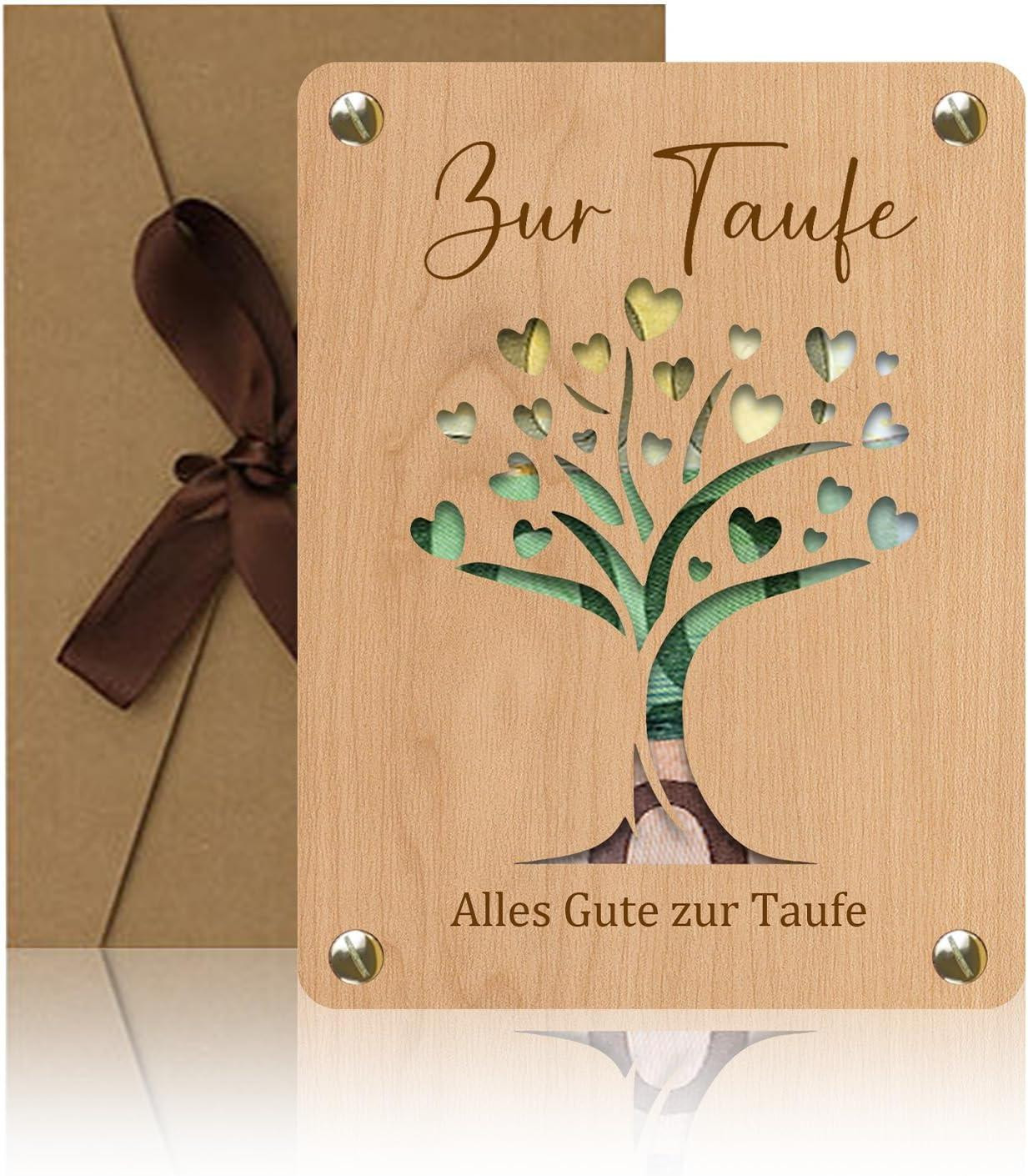 Houten wanddecoratie levensboom met envelop voor doopcadeau voor jongens en meisjes