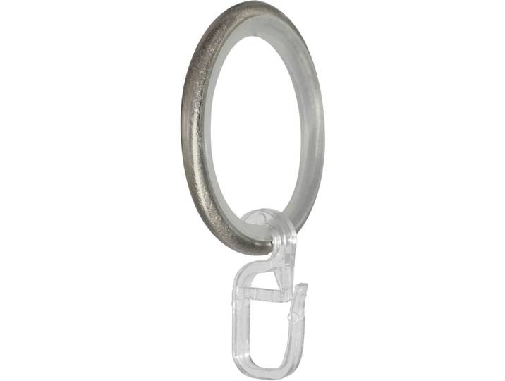 Gardinenring GARESA Ring mit Haken Gr. 1, silber (mattnickelfarben), Ø:20cm, Gardinenbefestigungen, Gardinenring, für Durchmesser bis 20mm, einfache Montage