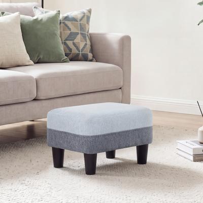 "Adeco 15.4"" W Small Upholstered Footstool Ottoman, Foot Rest Accent Stool for Living Room, Bedroom, Kids Room & Office, Pet Step"