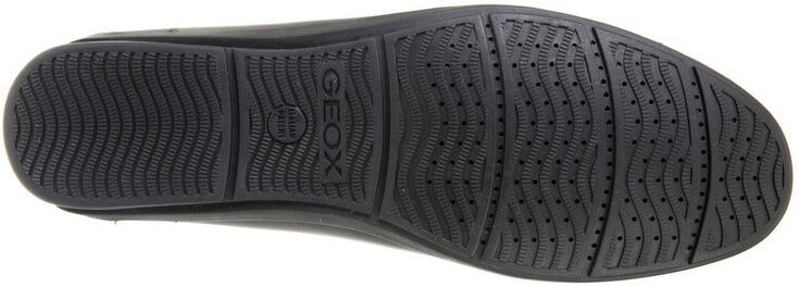 Mokassin GEOX "U SIRON A", Herren, Gr. 40, Leder Textil, schwarz, Schuhe Mokassin, Loafer, Business Schuh, Autofahrer Schuhe mit Ziernaht