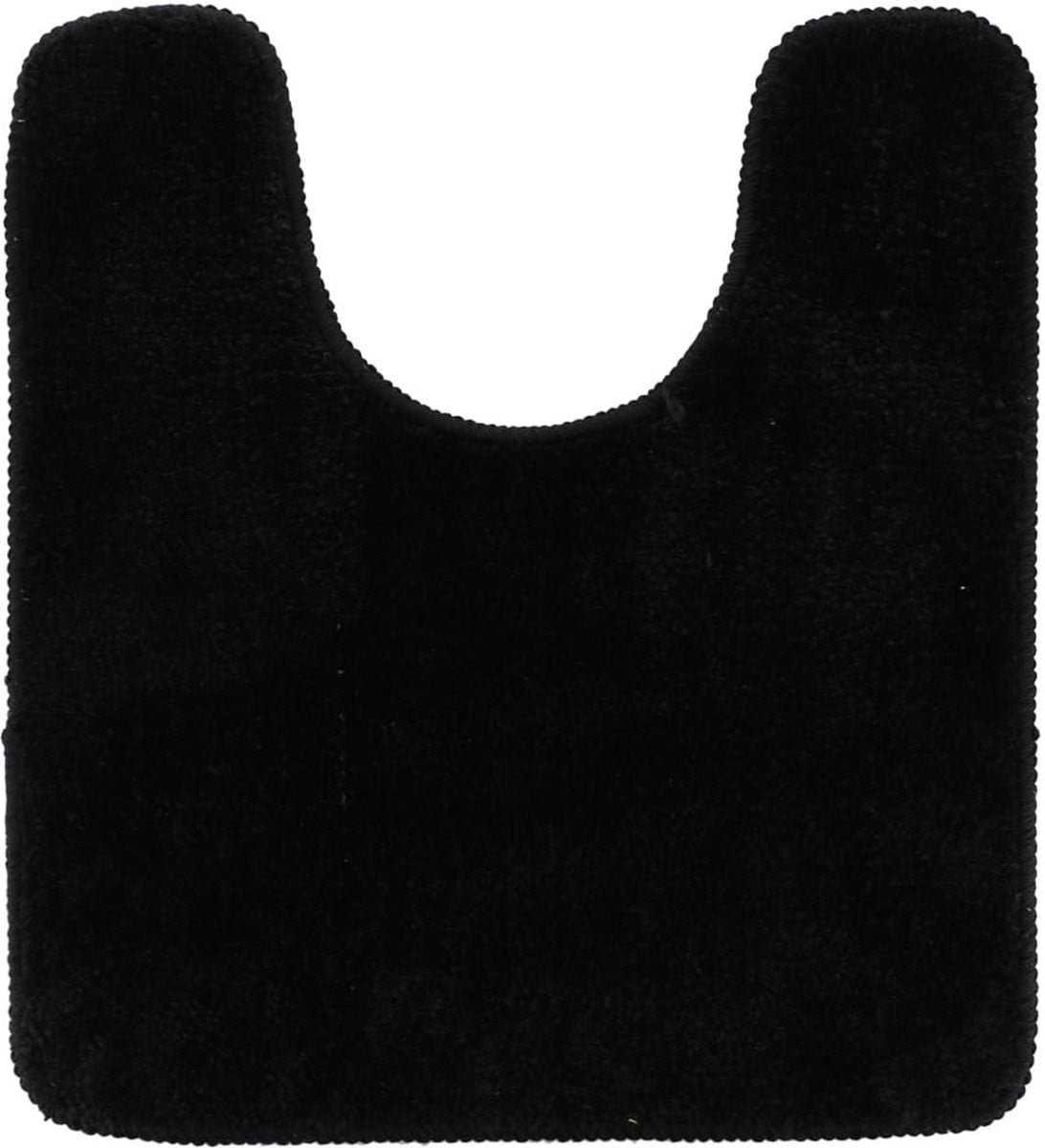 Tendance Aquarius toiletmat met uitsparing - zwart - microvezel - 45 x 50 cm