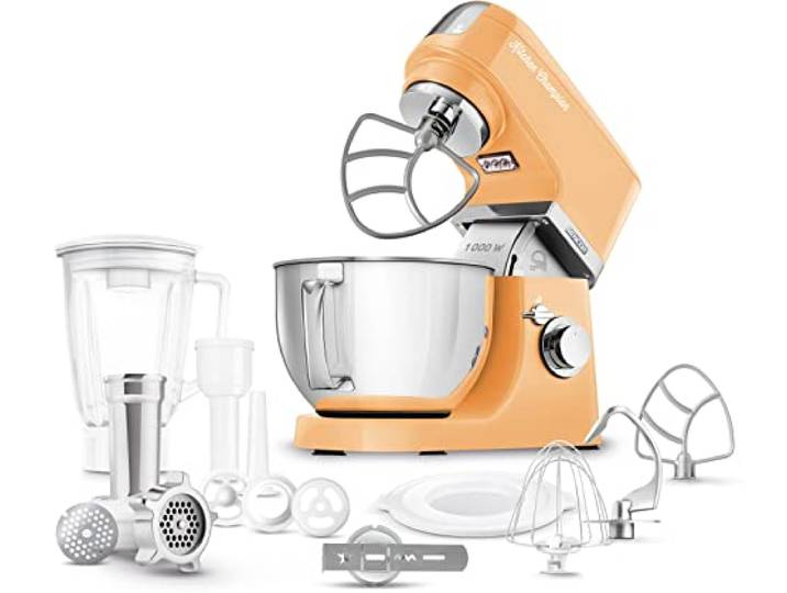 Sencor STM 6353OR Robot Multifonctions 1 000 W Robot Pâtissier\, Blender Professionnel 8 Vitesses Fonction PULSE Bol d'Acier Inoxydable 4\,5 L
