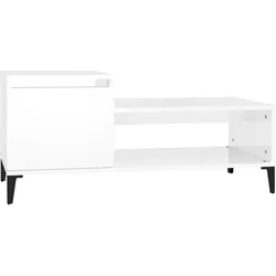 vidaXL Couchtisch Hochglanz-Weiß 100x50x45 cm Holzwerkstoff