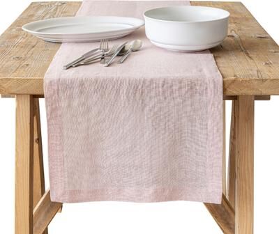 over&back Washed 100% Linen Table Runner - Machine Washable