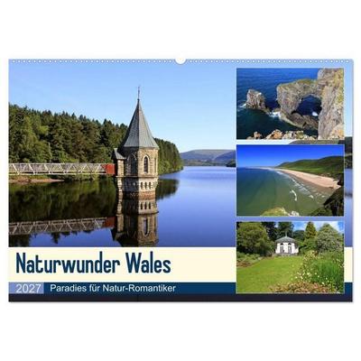 Naturwunder Wales (Wandkalender 2027 DIN A2 quer), CALVENDO Monatskalender