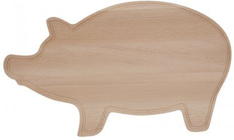 Tagliere Wooden Piggy in legno naturale 34x20 cm con bordo scolo Personalizzate o neutre