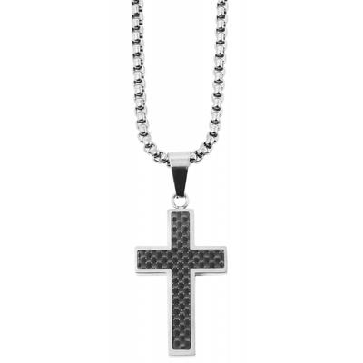 Kette mit Anhänger ADELIA´S "Unisex Edelstahl Halskette mit Anhänger Kreuz", silber (silber, kreuz), Halsketten, Damen, unbekannt, Edelstahl