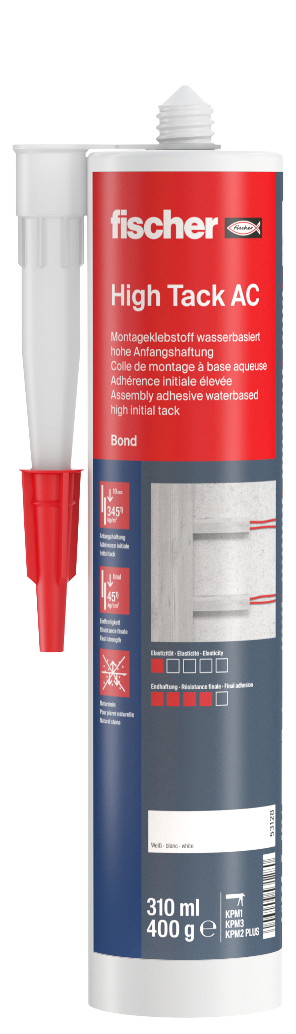 fischer Deutschland Vertriebs GmbH fischer Montageklebstoff High Tack AC weiß 310 ml 053128