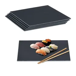 Relaxdays 6er Set Schieferplatte 40 x 30 cm Anthrazit