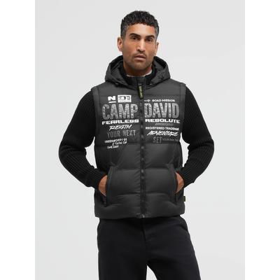 Winterjacke CAMP DAVID, Herren, Gr. XL, schwarz, Jacken Winterjacke, mit abnehmbaren Ärmeln