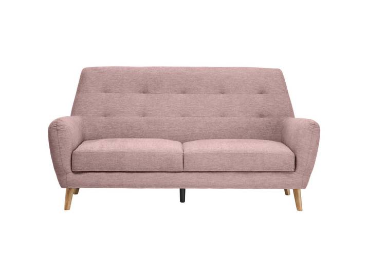 Carryhome 3-Sitzer-Sofa, Rosa, Holz, Kunststoff, Eiche, massiv, 200x105x84 cm, Typenauswahl, Rücken echt, Wohnzimmer, Sofas & Couches, Sofas, 3-Sitzer Sofas