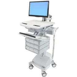 Ergotron Wagen für LCD-Display/Tastatur/Maus/CPU/Notebook/Barcodescanner (offene Architek, Notebookwagen, Grau