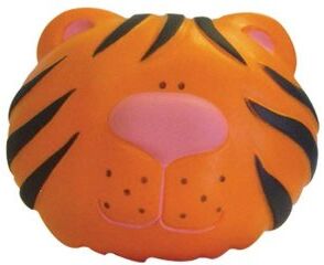 Antistress Testa di Tigre in poliuretano arancione - 5,7 cm (34g) Personalizzate o neutre