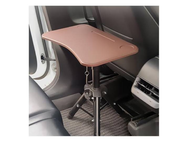 Ausziehbarer Wohnmobil-Esstisch mit verstellbarer Höhe und Tassenrillen for Wohnmobile, Wohnmobile und Camping(Brown)