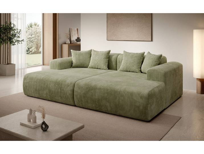 Designer Lounge-Sofa Shelly in Cord - Salbei - Cord - Luxusbetten24