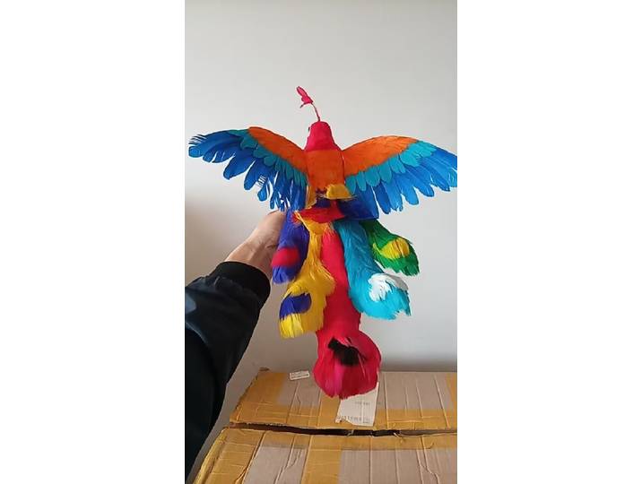 Belles ailes de simulation en mousse et plumes, modèle d'oiseau phénix coloré, cadeau d'environ 30x40cm, d0562