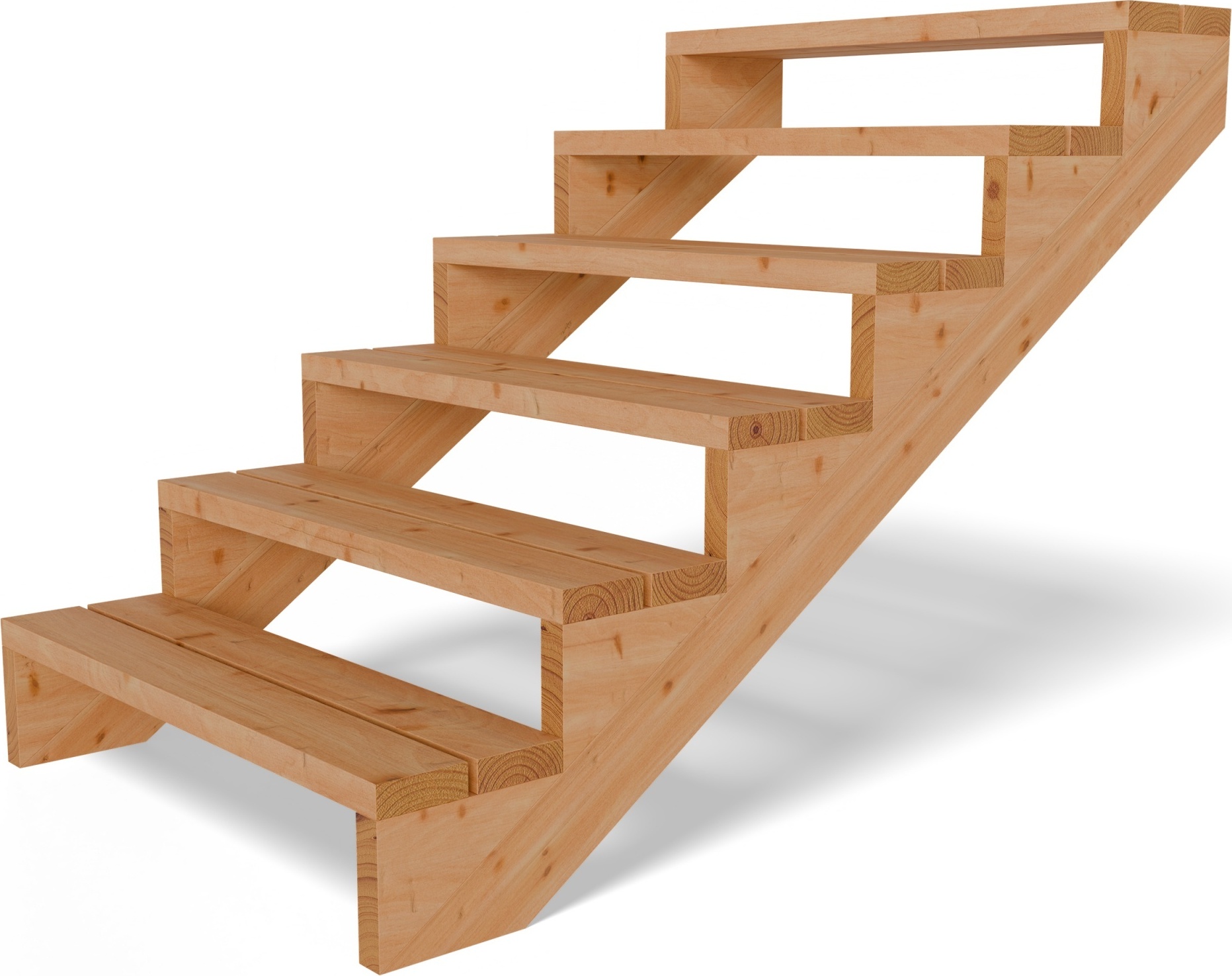 Terrassentreppe aus Lärche Treppe Stufen Wangentreppe Breite Größe: 6-stufig Breite: 95 cm