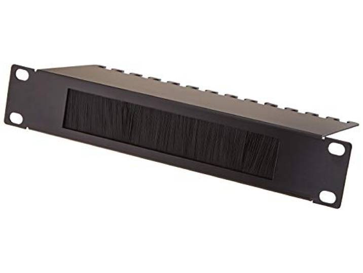 Delock 10 inch kabelmanagement borstelstrip met kabelopvangplaat 1 HE zwart