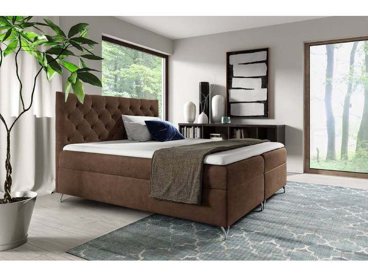 MF Design Boxspringbett Boxspringbett GULIETTE mit Bettkasten und Federautomatik, Vorhanden