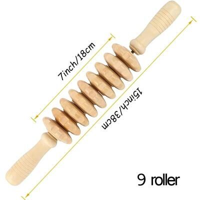 Uplifted Goods Wooden Therapy Roller For Lymphatic Drainage And Muscle Relaxation 9 Roller