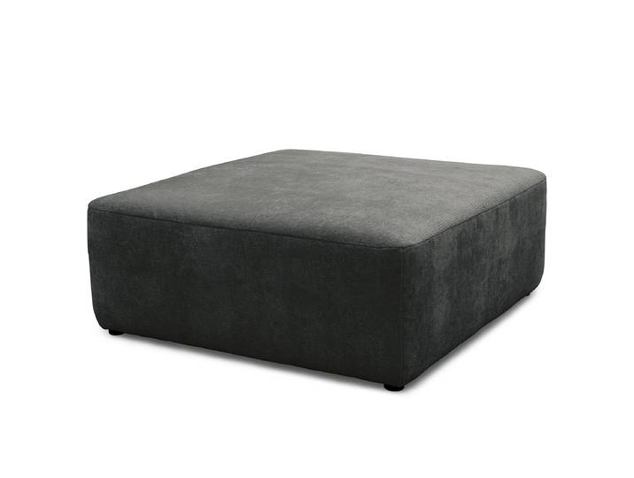 Repose-pieds capitonné 108cm Gris Tissu chenille Pelagia: Gris foncé