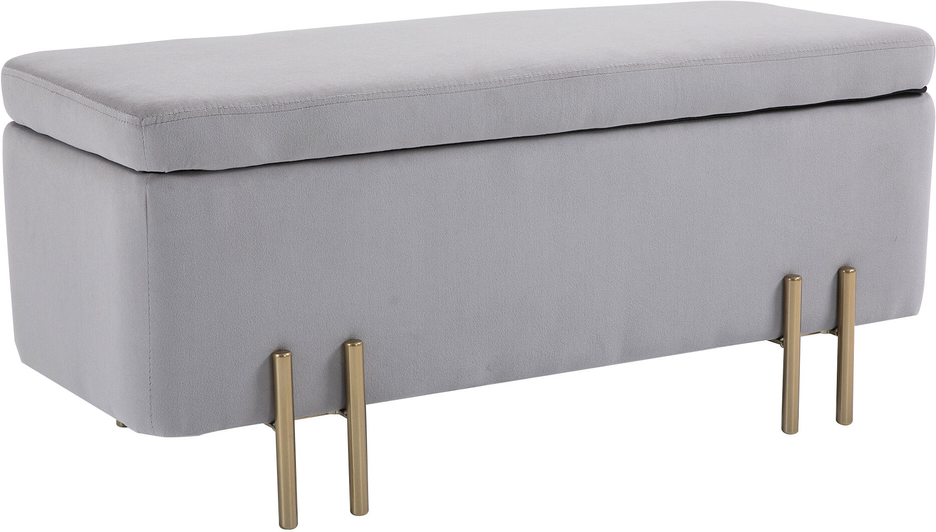 Homcom Contenitore Rettangolare di Lusso con Panca Ottomana con Cuscino e Superficie Morbida, Grigio Chiaro Aosom