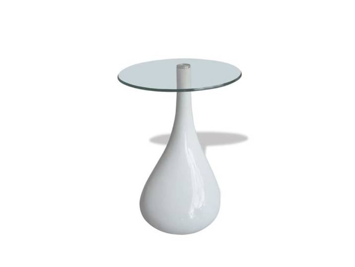 Table basse - ZERODIS - Rond - Blanc - Brillant