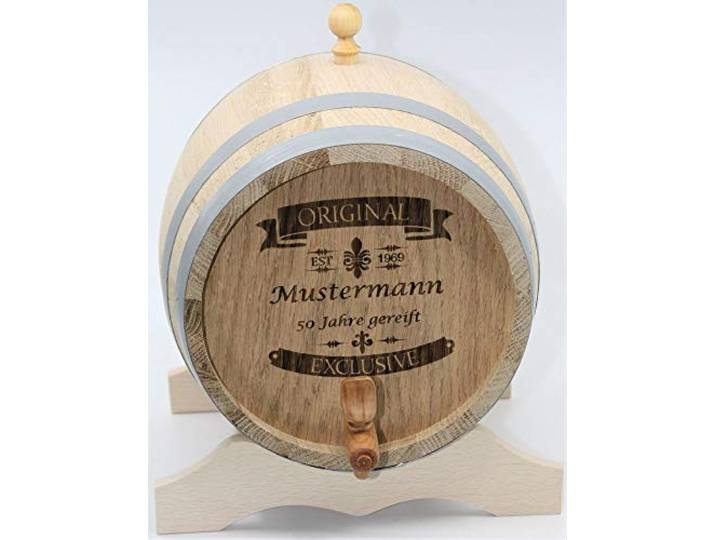 MAAJ 5 L WEINFASS MIT WUNSCHGRAVUR - Geschenk-Idee/WHISKYFASS/SCHNAPSFASS AUS EICHENHOLZ