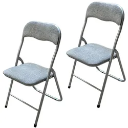 HTI-Living, Stühle, Klappstuhl 2er Set Dima Fabric Grau (2x)