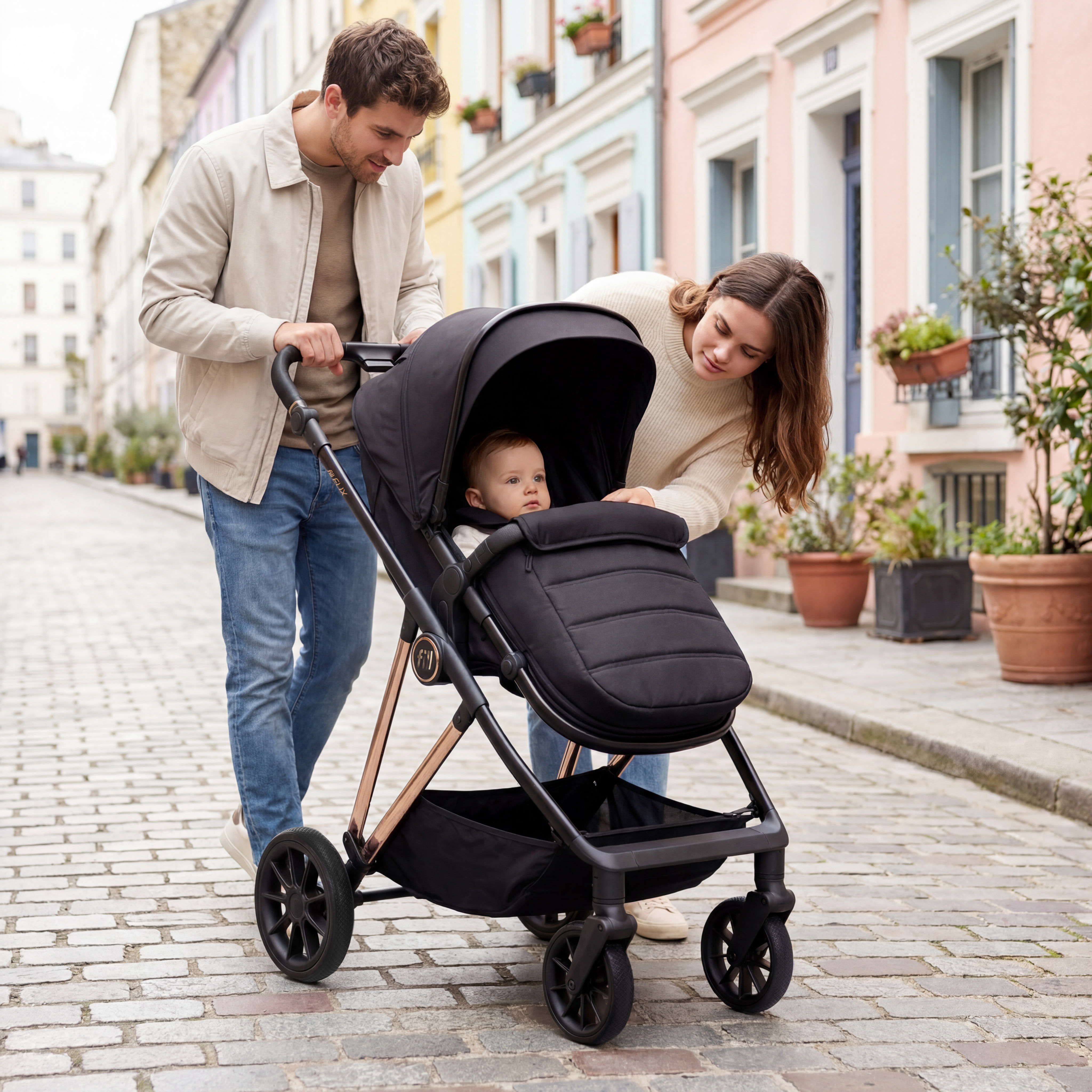 Kombi-Kinderwagen FILLIKID "Fill Elix", Kinder, schwarz, Stahl, Kinderwagen Kombi-Kinderwagen, Babywanne einfach zum Sportsitz umbaubar