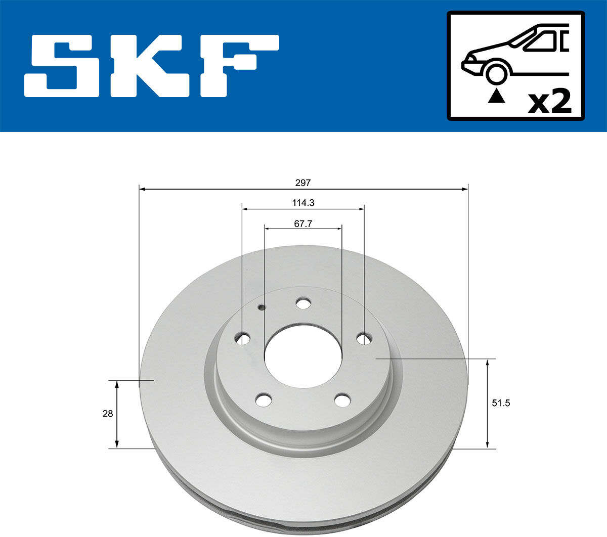 Skf Bremsscheibe Vkbd80147v2 297mm 28mm
