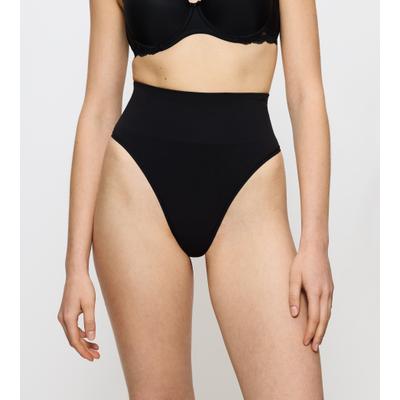 Shapingslip TRIUMPH "Soft Sculpt", Damen, Gr. 38, schwarz, Single Jersey, Obermaterial: 78% Polyamid, 22% Elasthan, unifarben, körpernah, Unterhosen, nahtlos, formend, leichter Bauchweg-Effekt, hoher Beinausschnitt