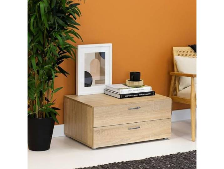 Dmora - Kommode Limerick, Mehrzweckkommode, Schlafzimmerkommode, Schrank mit Schubladen, 74x52 h35 cm, Eiche