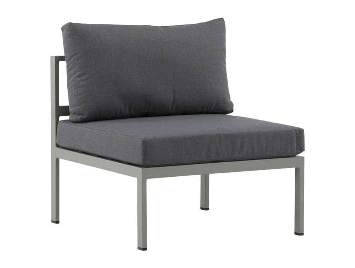 Gardenson Loungesessel, Grau, Pastellgrün, Metall, eckig, 70x65x74 cm, Loungemöbel, Loungesessel