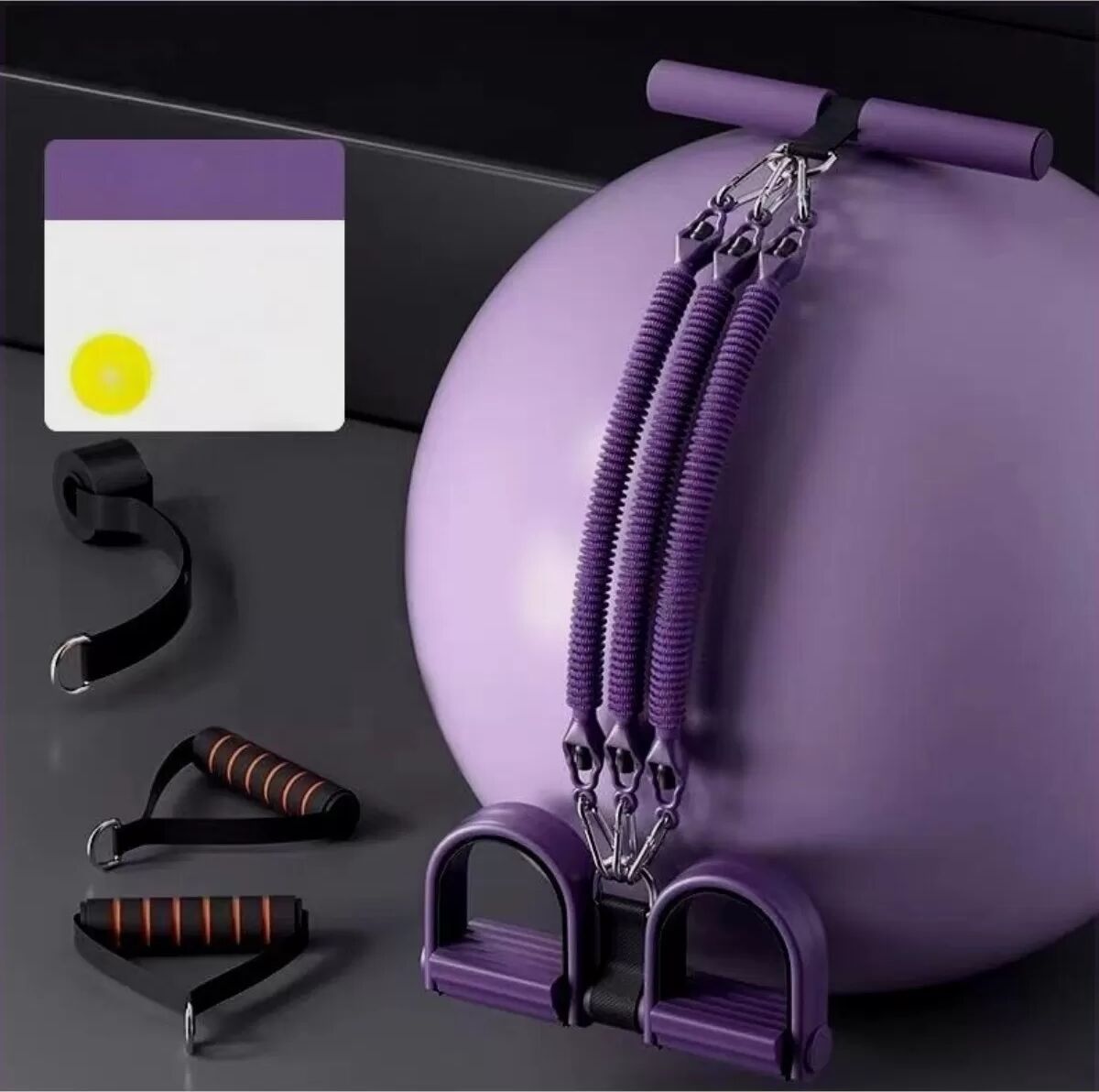 INF Bande de résistance Pedal Puller 4-brins en latex - Assistance sit-up et entraîneur de jambes à domicile, Violet 75 livres
