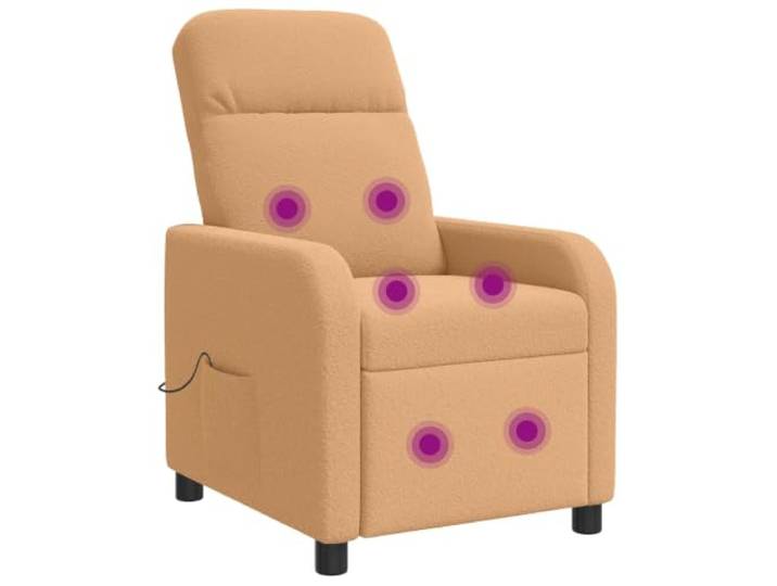 NLQMSU Massagesessel, neigbar, Beige Flache Armlehne, stabile Füße, Winkel 115°-160°, Schaumstoff und Faser, Fernbedienung, 6 Massagepunkte