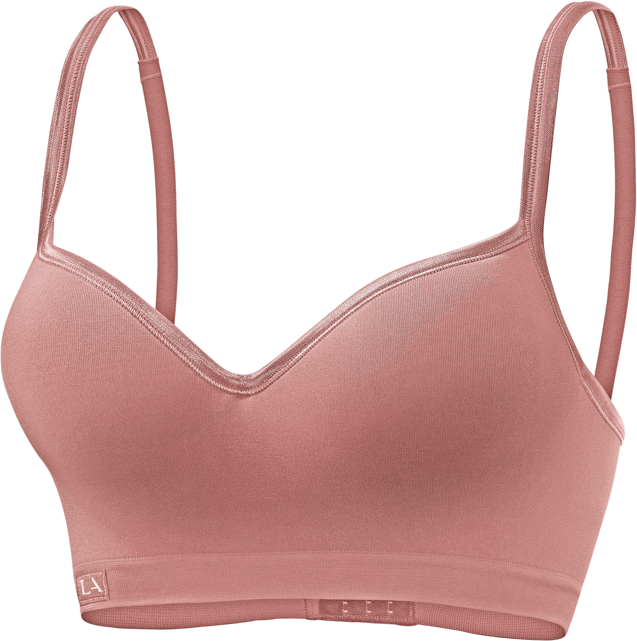 Sport-Push-up-BH LASCANA ACTIVE, Damen, Gr. 85, Cup C, rosa (vintage, rose), Microtouch, Obermaterial: 85% Polyamid, 15% Elasthan, figurbetont, BHs Sport-Push-up-BH, mit Bügel und eingearbeiteten Push-up-Kissen vintage, rose 85, Cup C