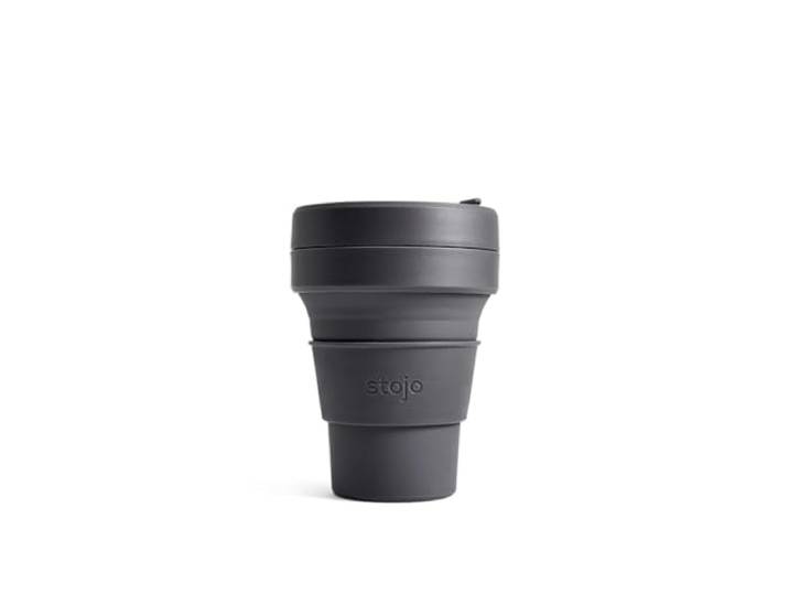 STOJO Pocket Cup Opvouwbare Siliconen Zakbeker, Carbon, S1-CBN