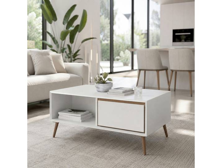 Table Basse Blanche Avec Rangement Avio